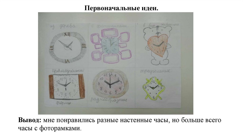 Первоначальные идеи.