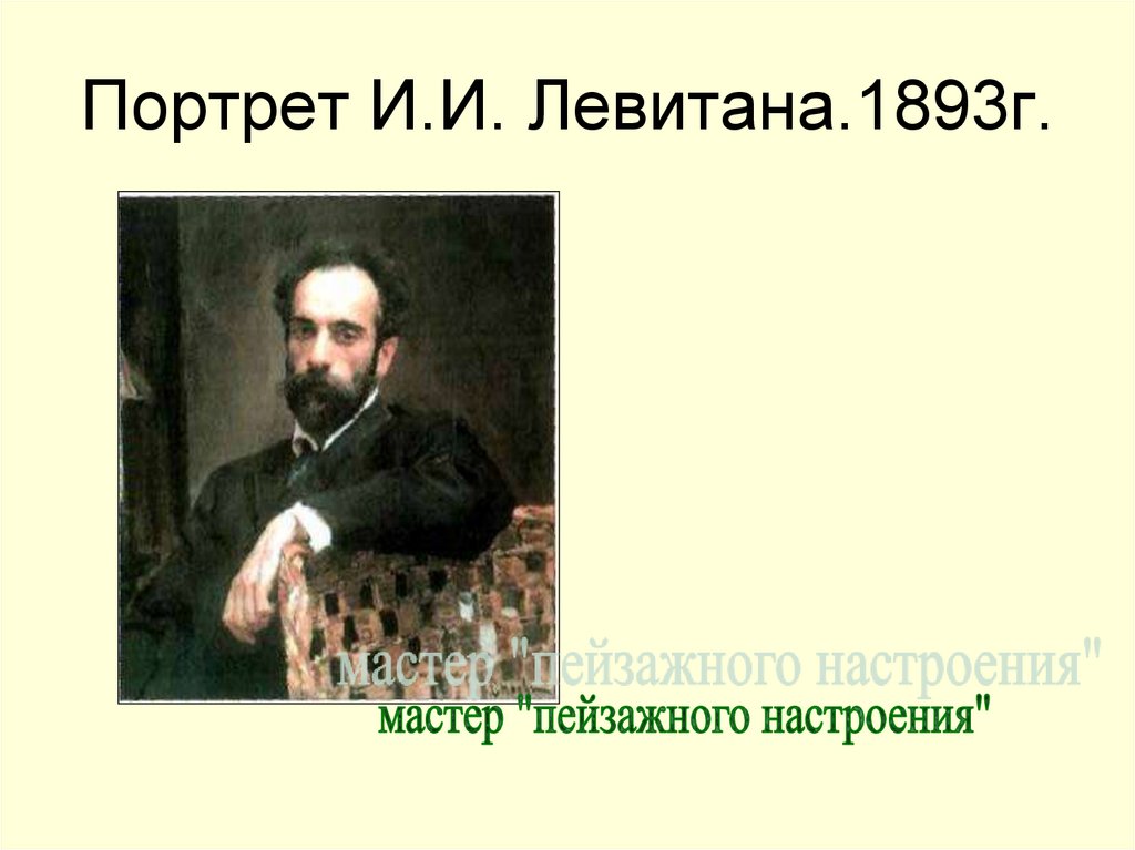 Портрет И.И. Левитана.1893г.