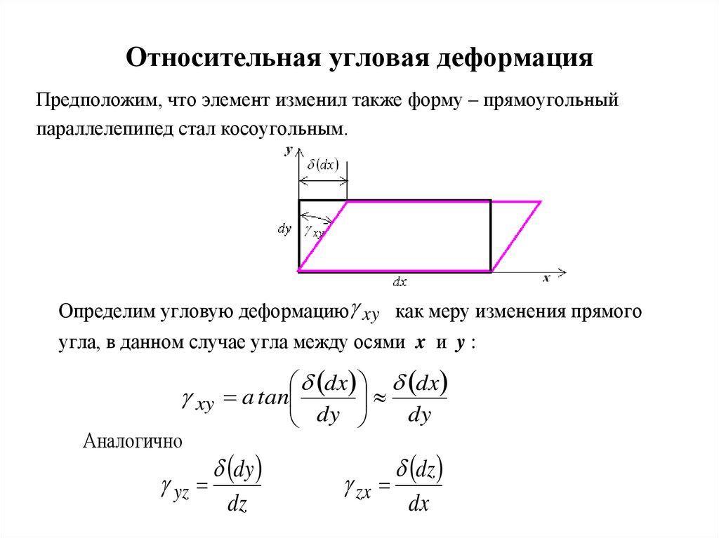 Относительная деформация. Линейные и угловые деформации. Угловая деформация формула. Относительная деформаци. Относительная линейная деформация.