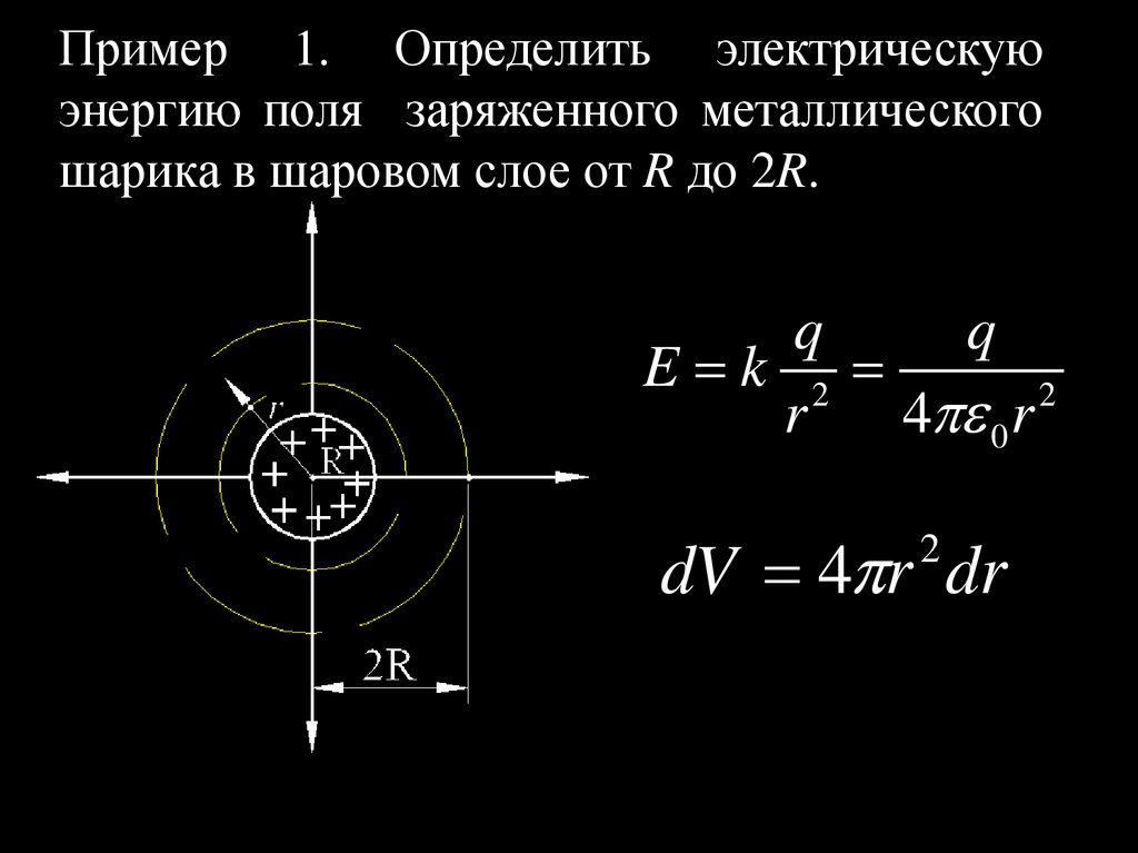 Энергия электростатического поля заряженного плоского воздушного