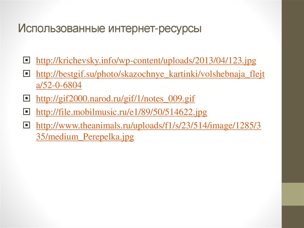 Использованные интернет-ресурсы