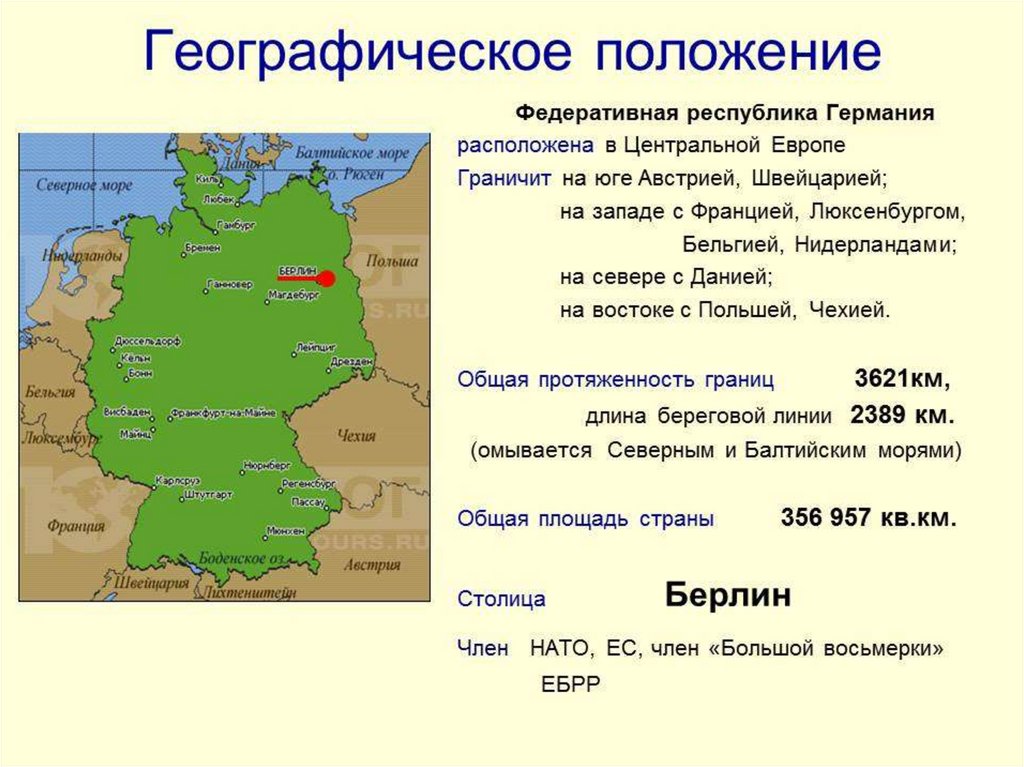 Географическое положение германии презентация