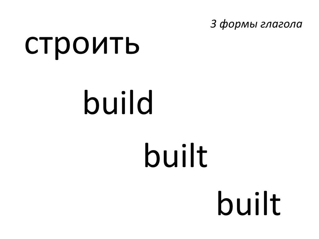 Built глагол