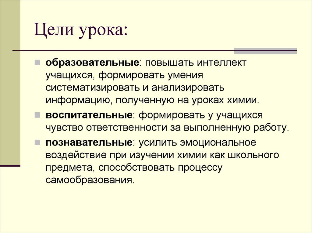 Цели урока: