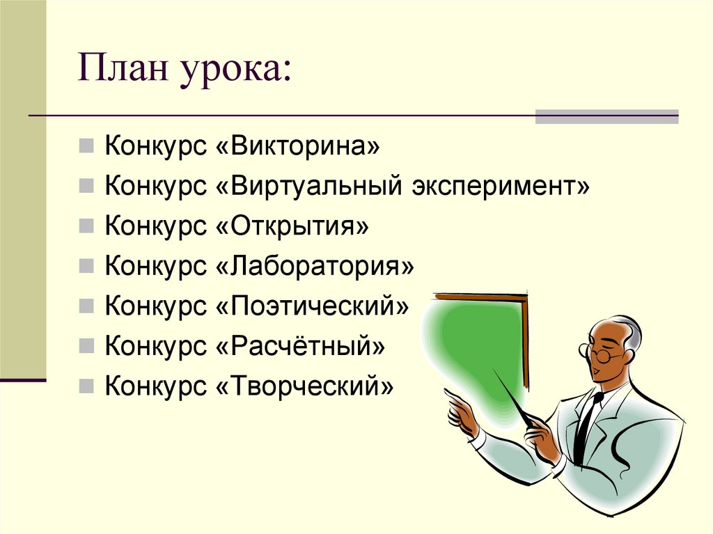 План урока: