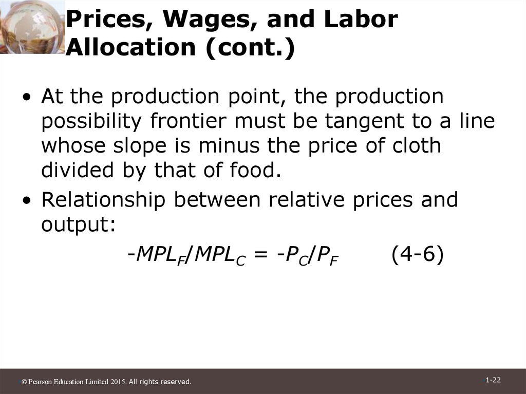 Prices, Wages, and Labor Allocation (cont.)