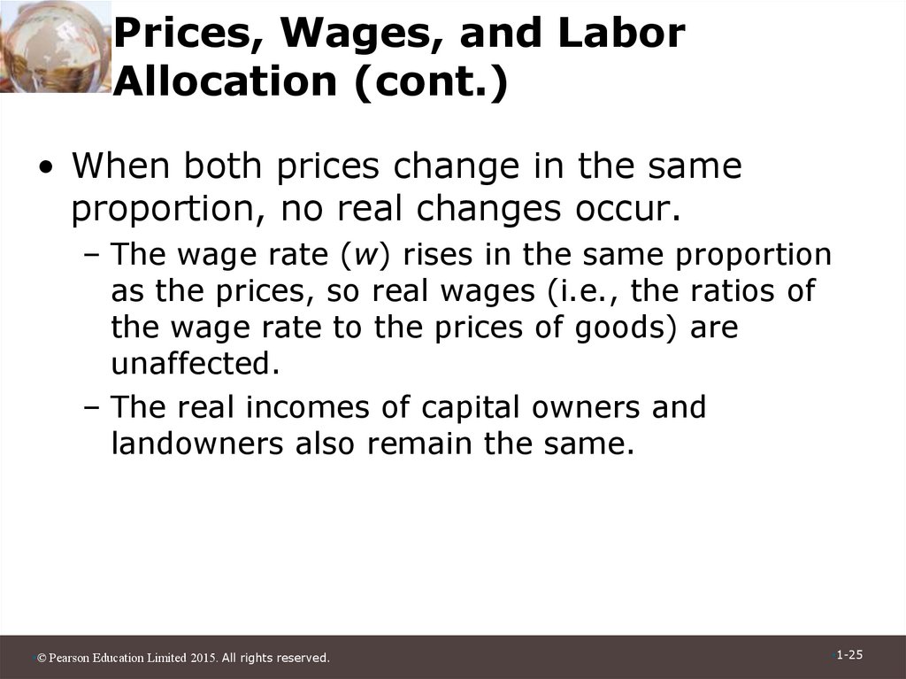 Prices, Wages, and Labor Allocation (cont.)