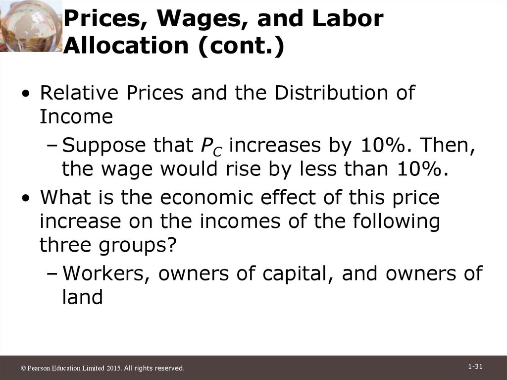 Prices, Wages, and Labor Allocation (cont.)