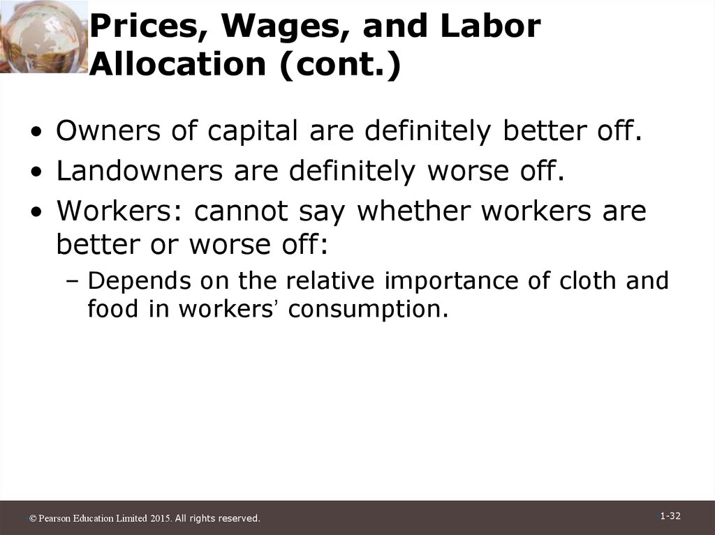Prices, Wages, and Labor Allocation (cont.)