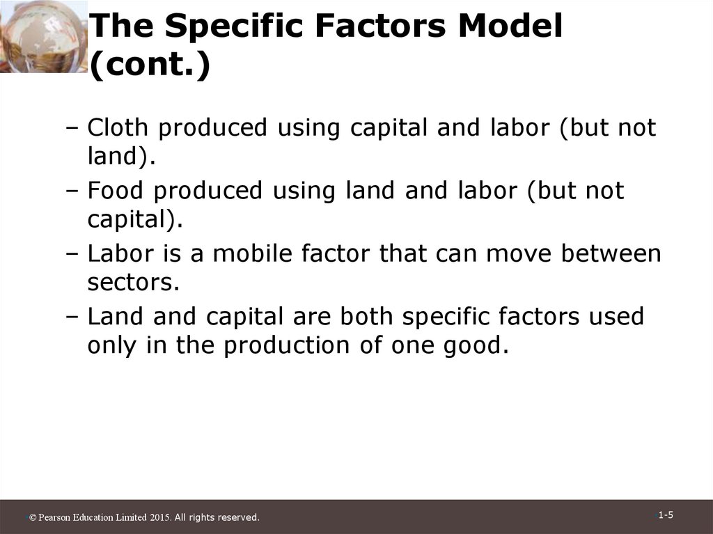 The Specific Factors Model (cont.)
