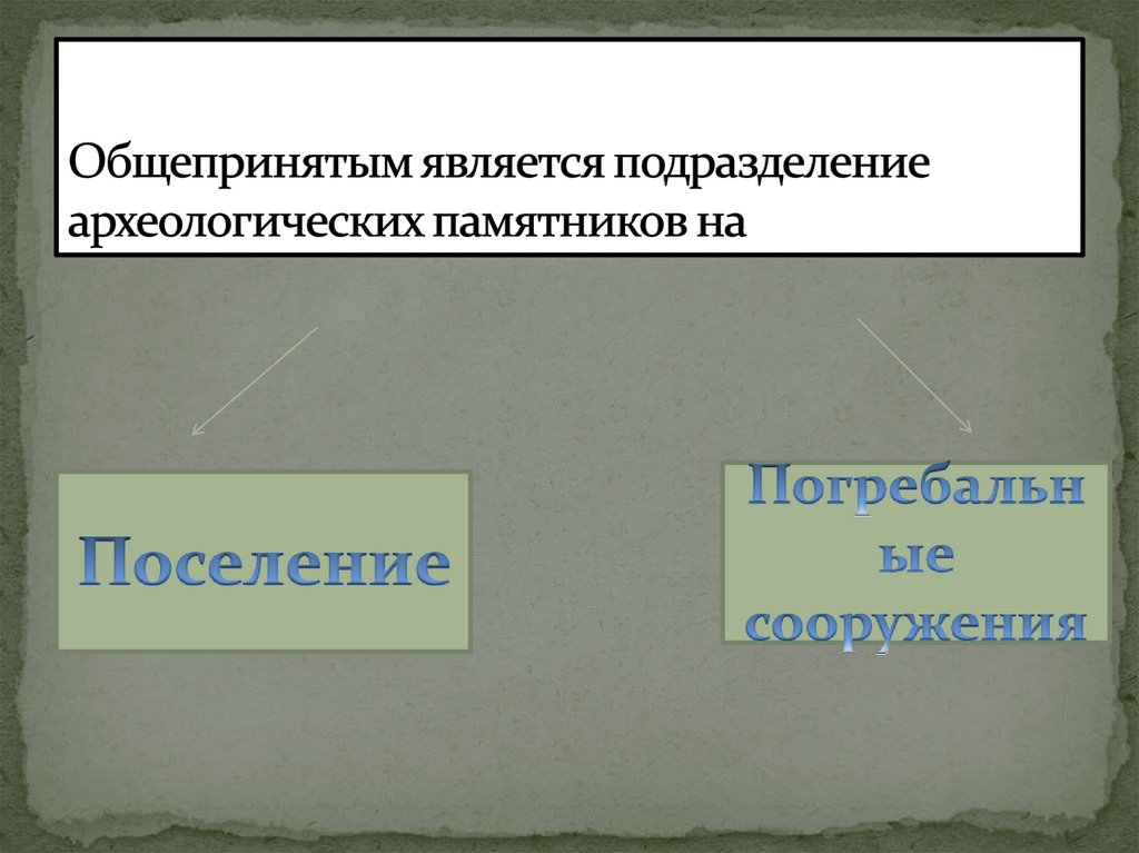 Особенности археологических памятников