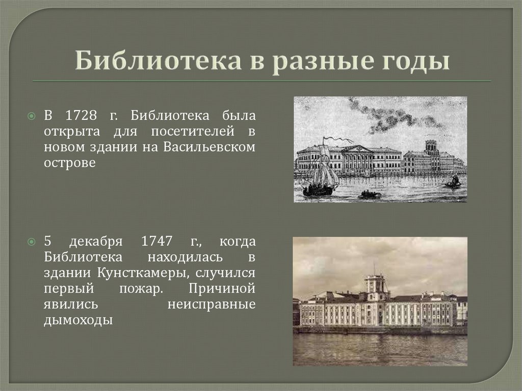 Библиотека в разные годы