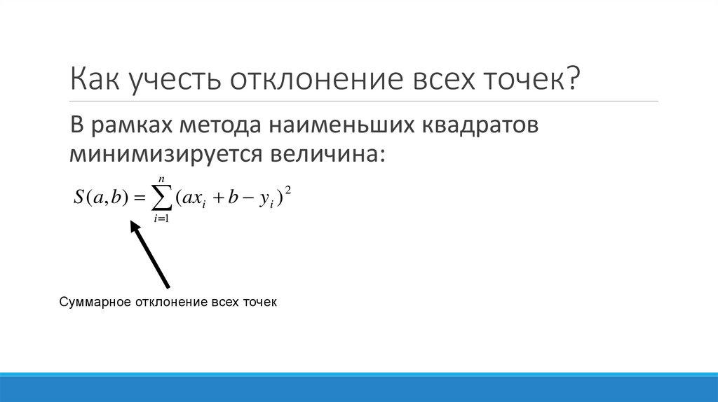 Как учесть отклонение всех точек?