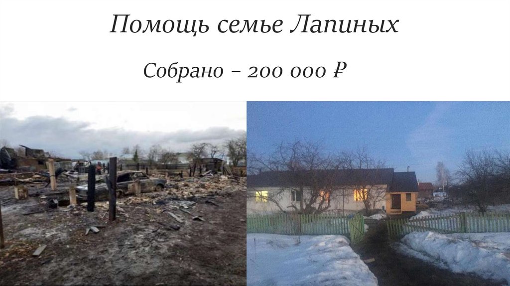 Помощь семье Лапиных