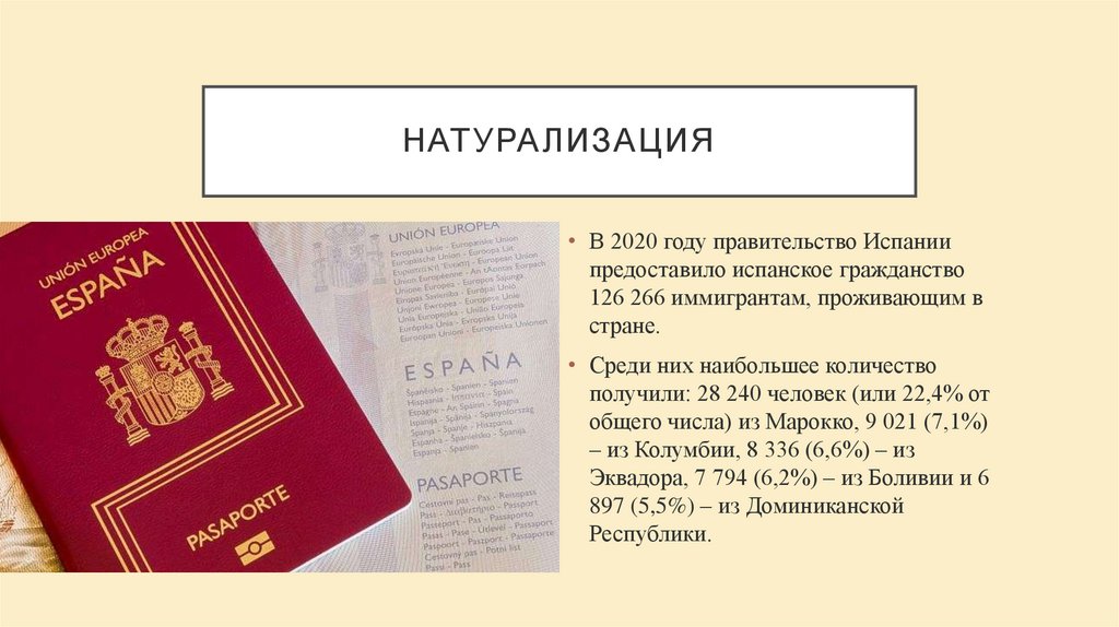 Натурализация гражданства это. Иммиграционная политика Испания. Конституция Испании презентация. Семейное право в Испании презентация.