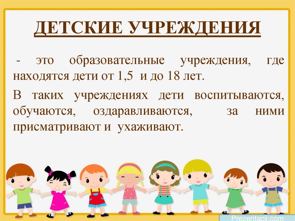 Детские учреждения презентация