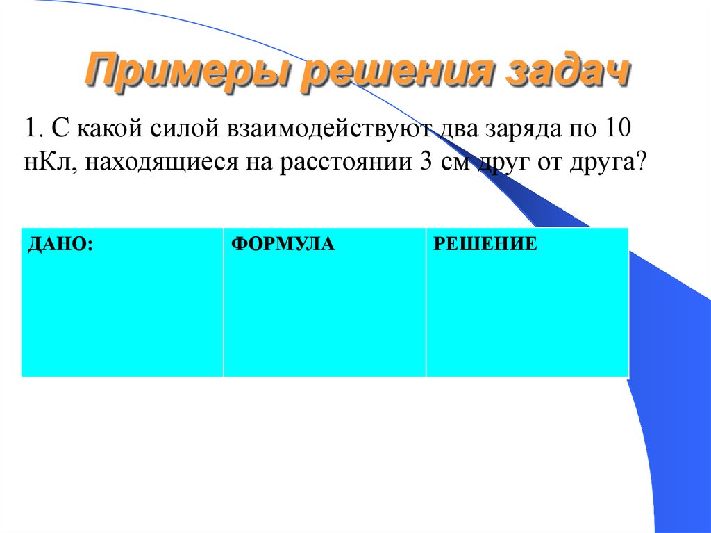 Примеры решения задач