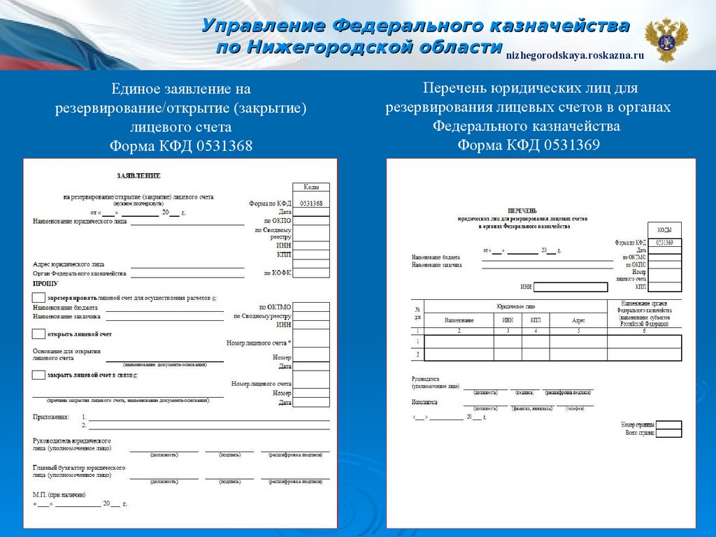 Организация открытия лицевого счета