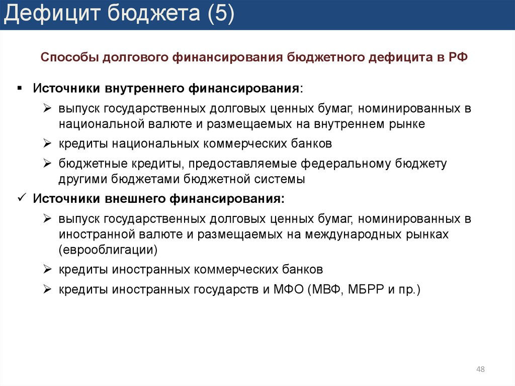 Способы финансирования бюджета. Финансирование бюджетного дефицита. Внешнее долговое финансирование бюджетного. Внутреннее долговое финансирование бюджетного дефицита. Бюджетный дефицит финансируется долговым способом.