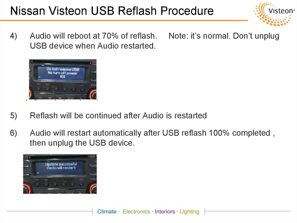 Nissan Visteon USB Reflash Procedure
