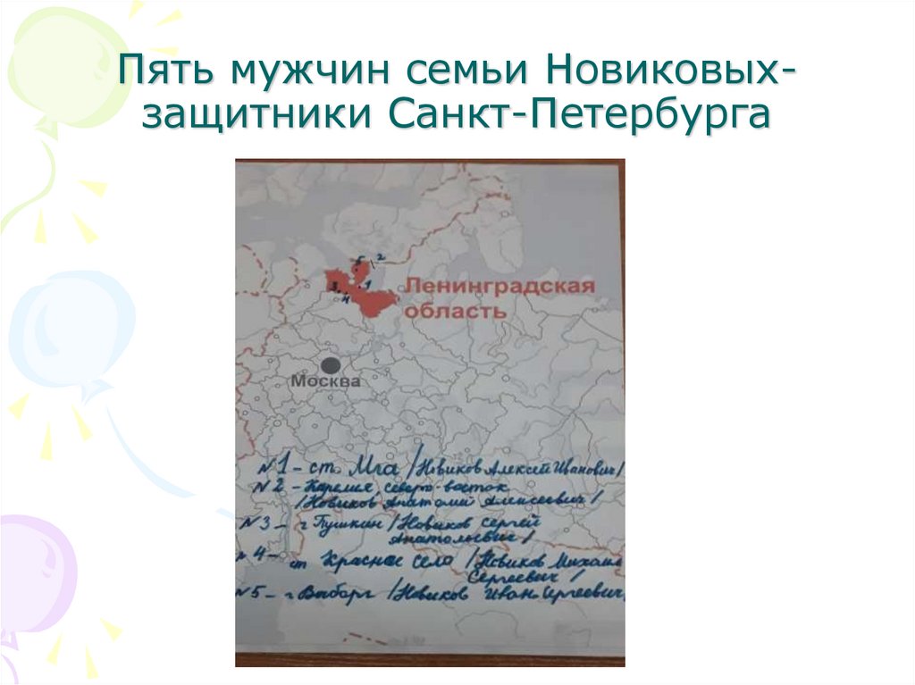 Пять мужчин семьи Новиковых- защитники Санкт-Петербурга