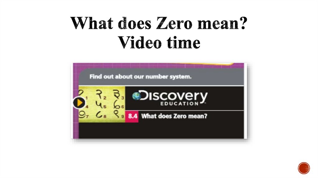 What does Zero mean? Video time