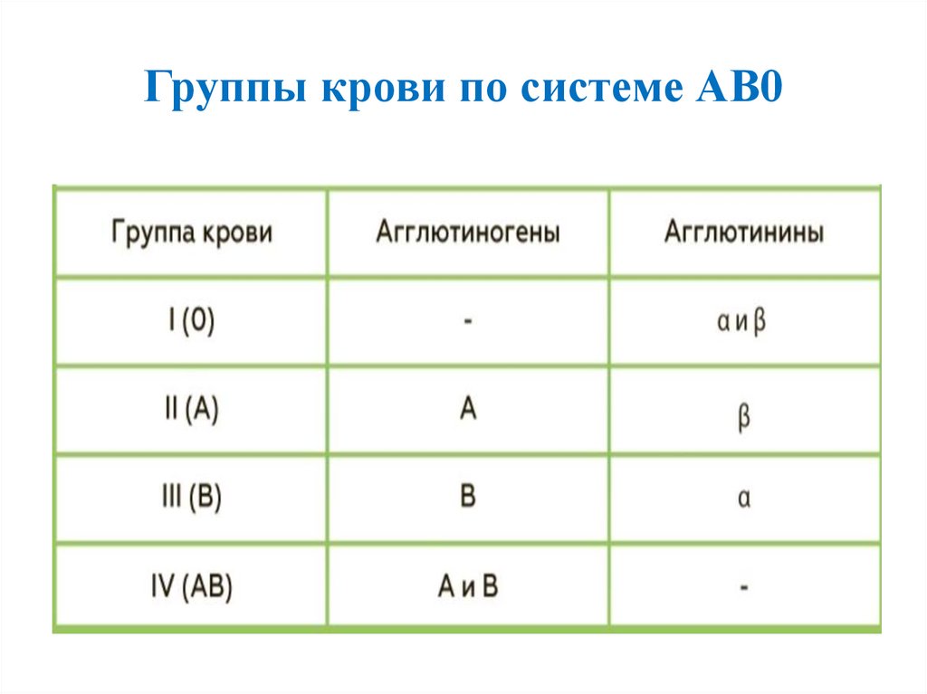 Изучите рисунок и установите какая группа крови