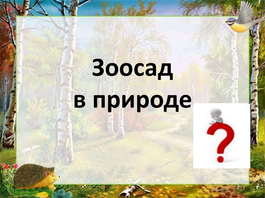 Зоосад в природе