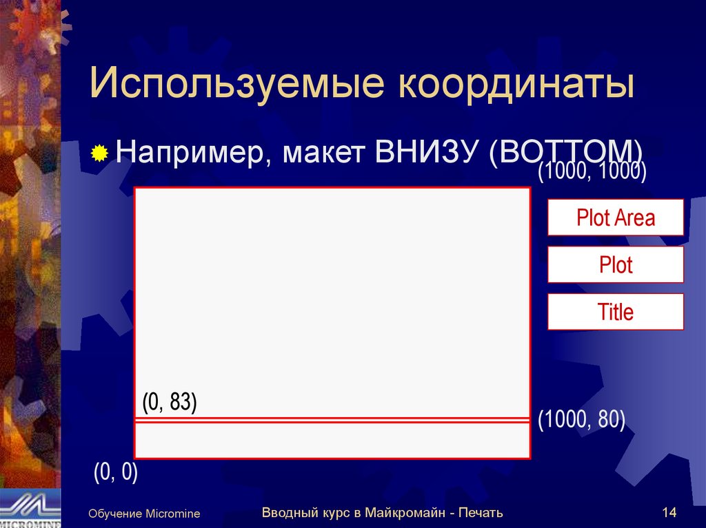 Используемые координаты