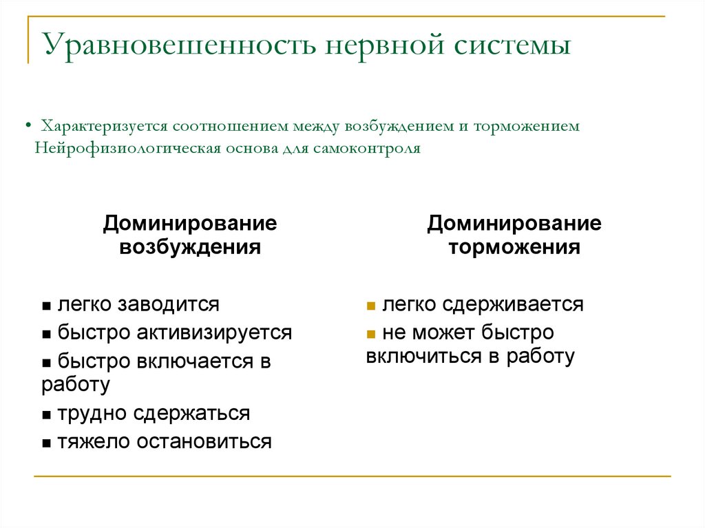 Уравновешенность нервной системы