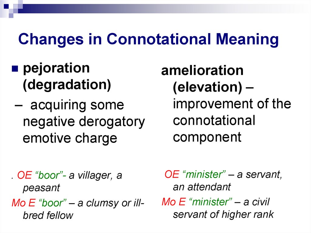 Changes in Connotational Meaning