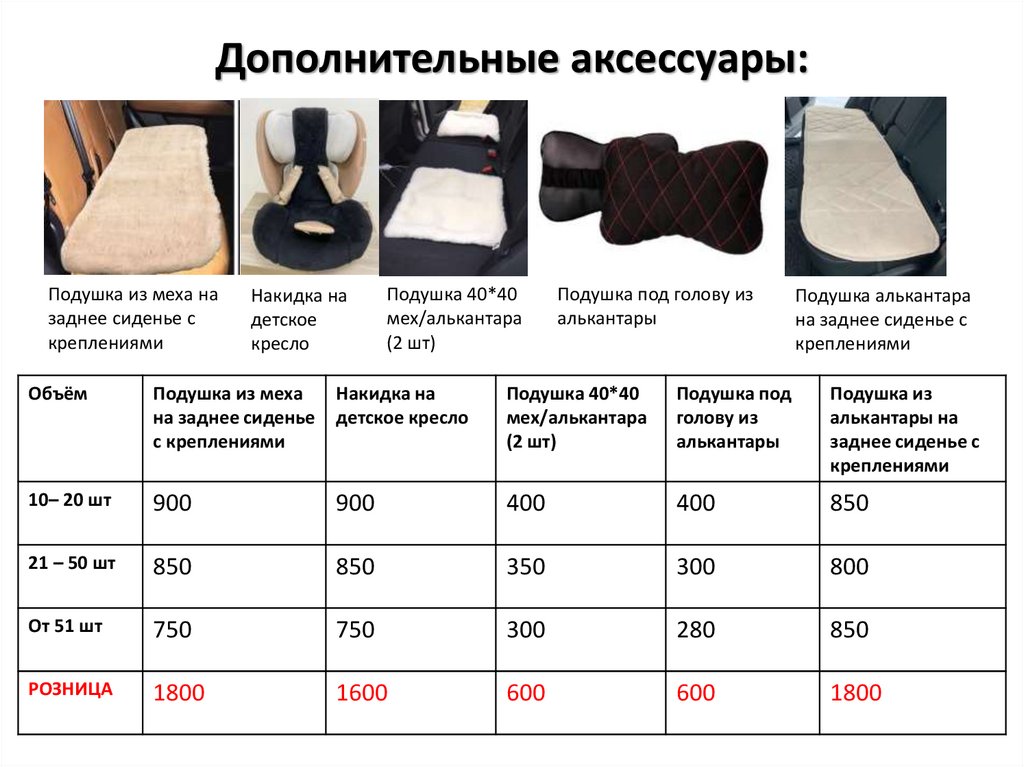 Дополнительные аксессуары: