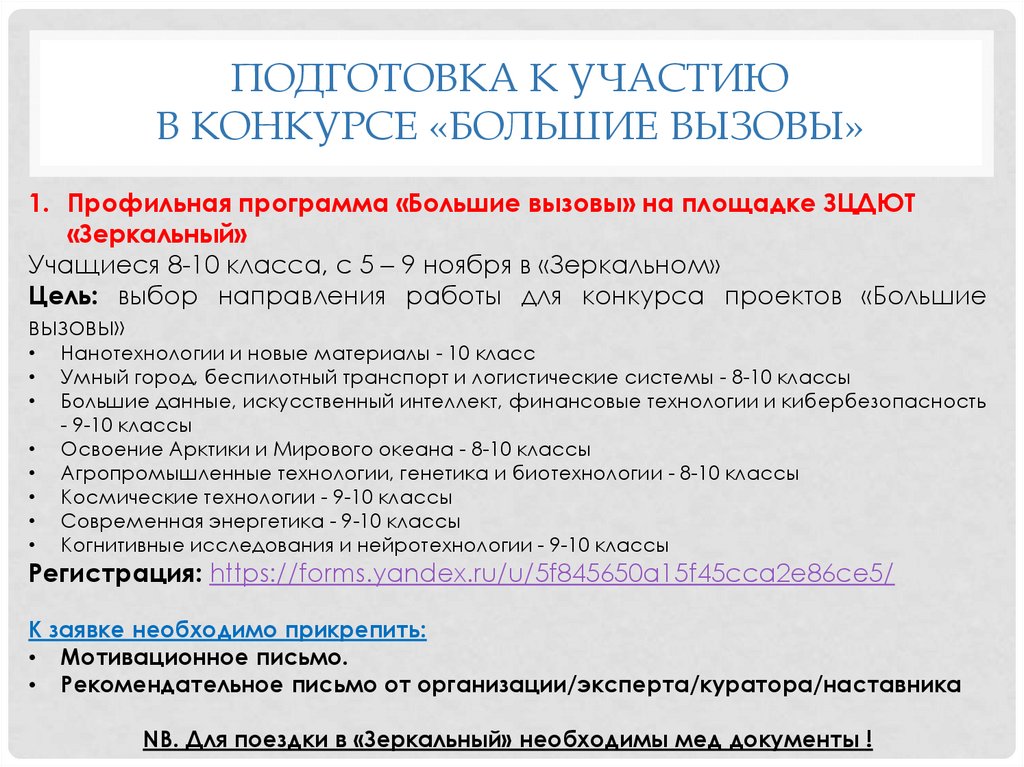 Программа профильного класса