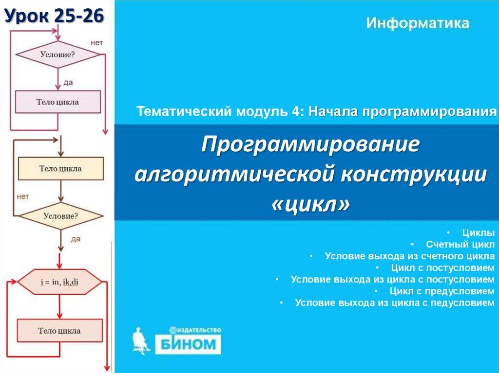 Программирование циклов с заданным условием продолжения работы