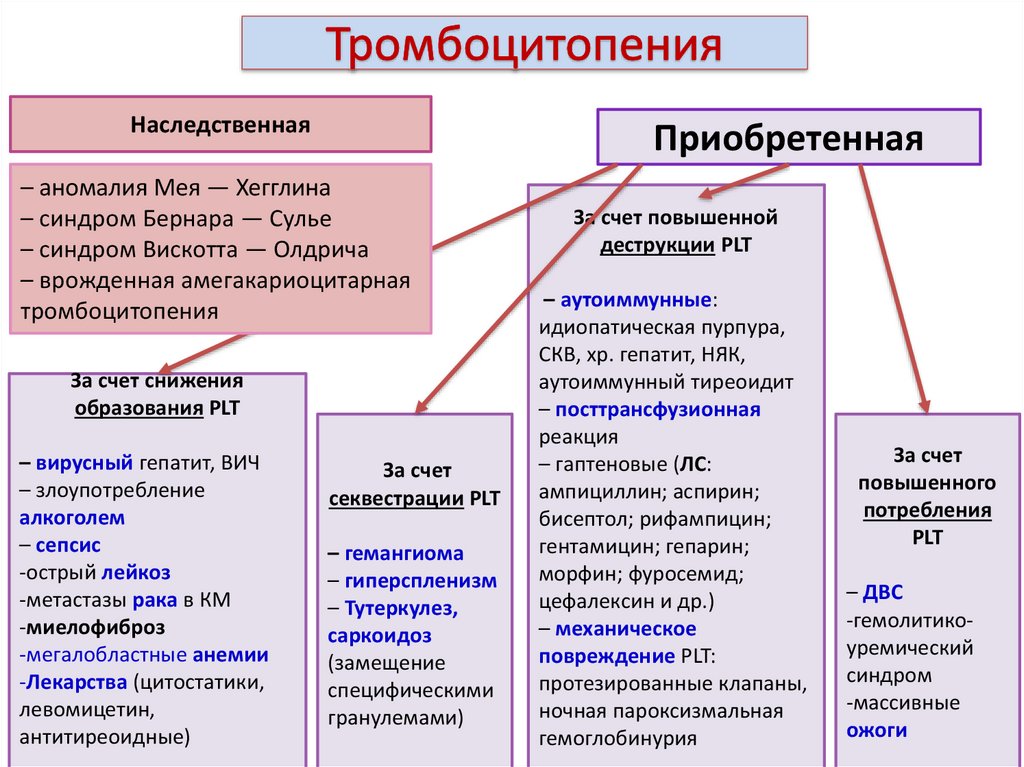 Геморрагический синдром при тромбоцитопении