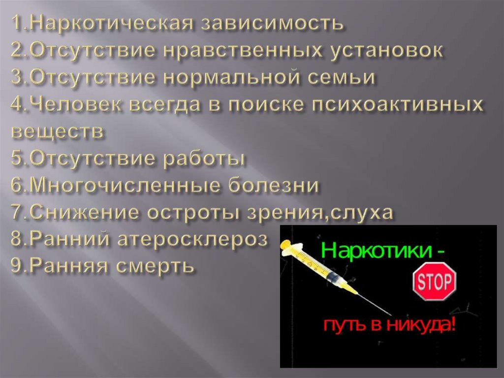 Влияние наркотиков на организм подростка презентация