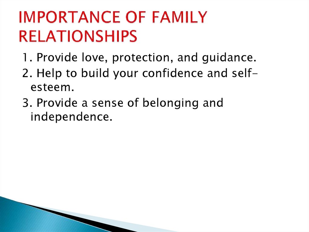 IMPORTANCE OF FAMILY RELATIONSHIPS