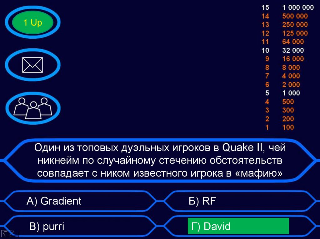 Один из топовых дуэльных игроков в Quake II, чей никнейм по случайному стечению обстоятельств совпадает с ником известного