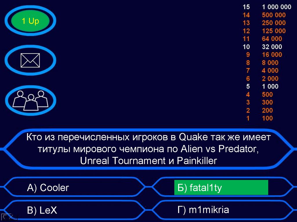 Кто из перечисленных игроков в Quake так же имеет титулы мирового чемпиона по Alien vs Predator, Unreal Tournament и Painkiller