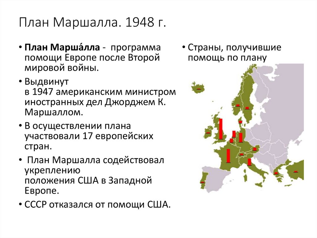 План маршалла послевоенное восстановление стран западной европы реферат