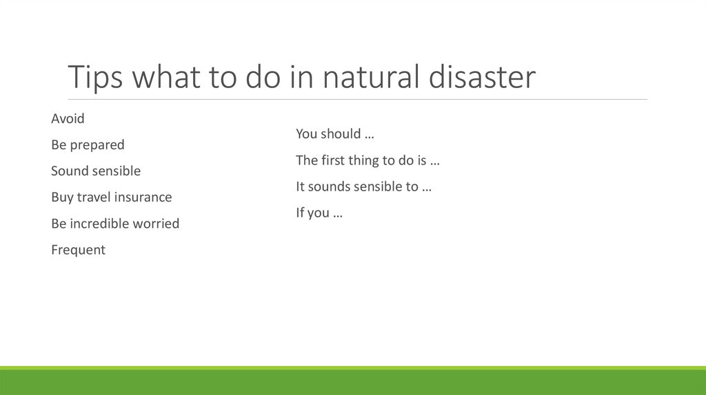 Tips what to do in natural disaster