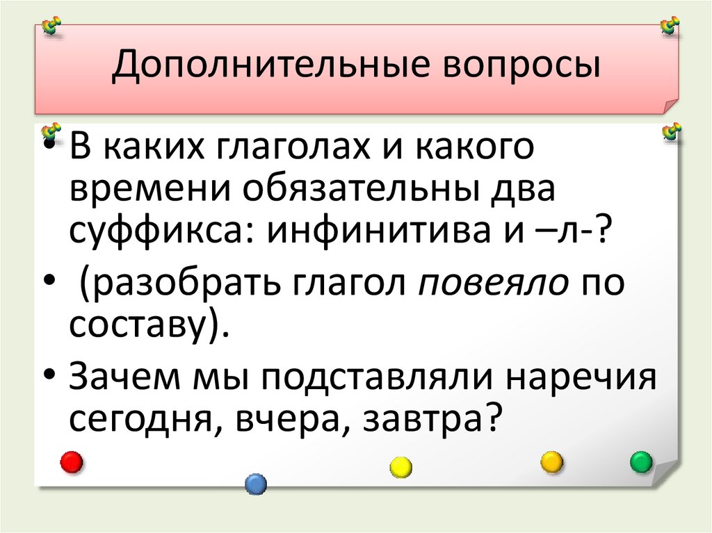 Дополнительные вопросы