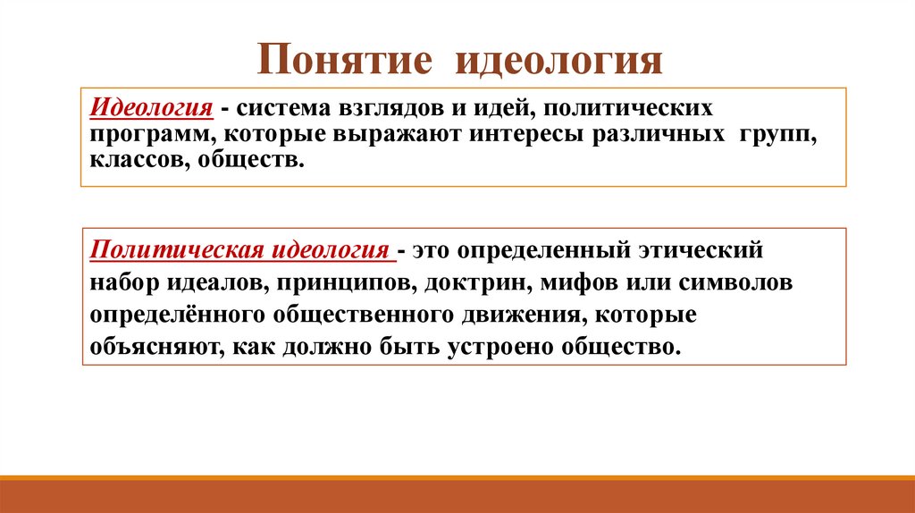 Политическое мировоззрение система взглядов ответ идей о политической картине мира