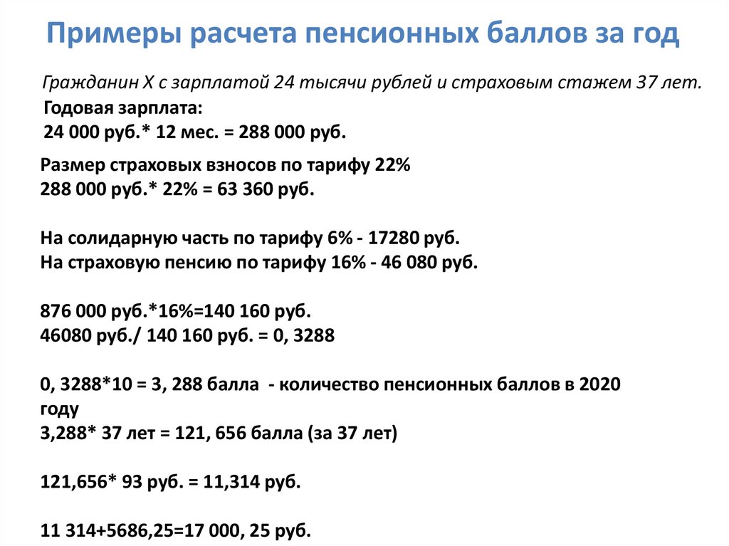 Как рассчитать размер пенсии в 2024