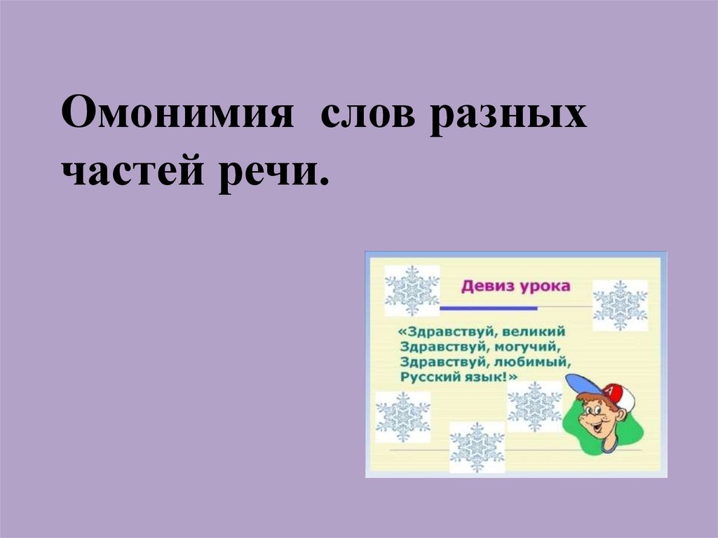 Омонимия разных частей речи 7 класс презентация