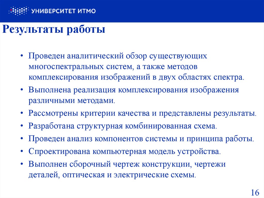 Результаты работы