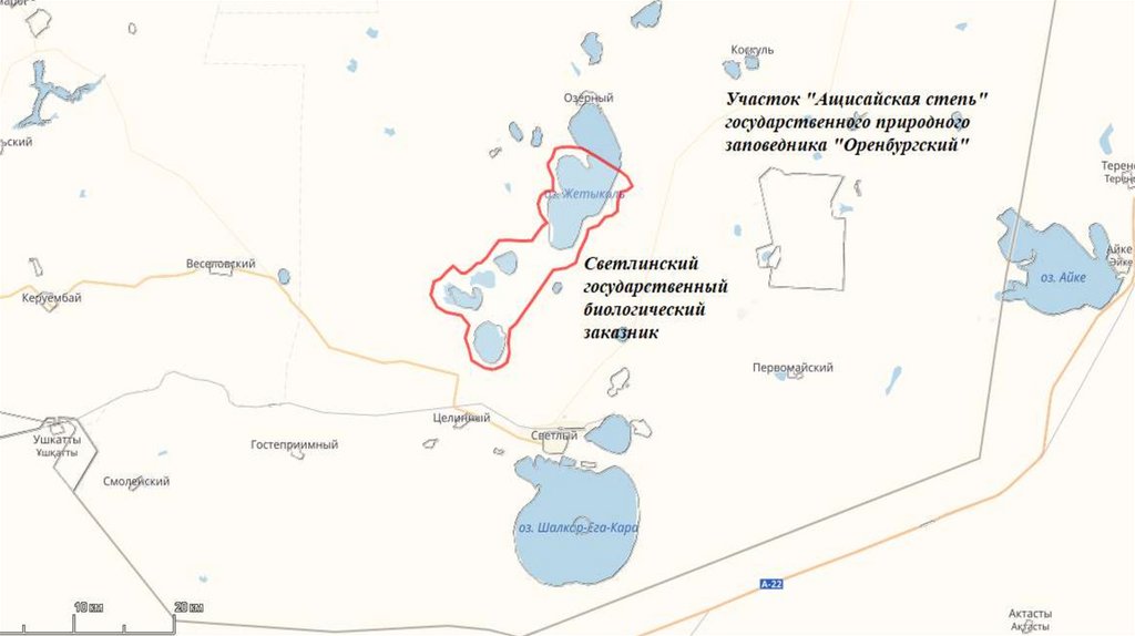 Светлинский район оренбургской области карта