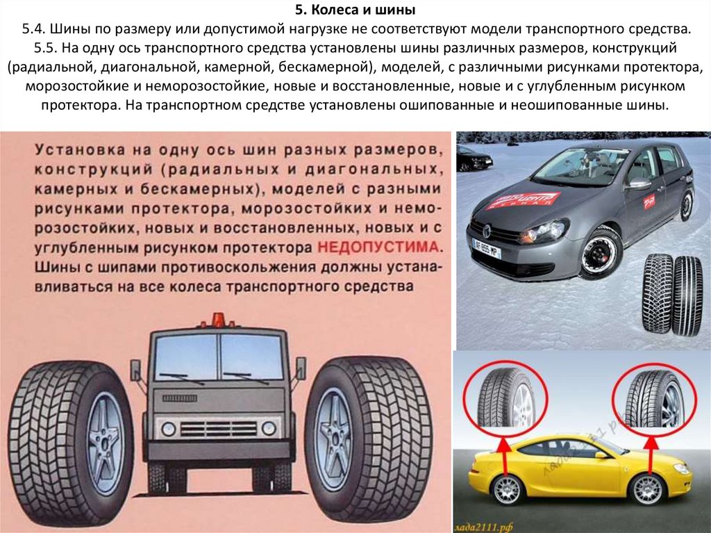 Разные колеса на осях можно ли. Перечень неисправностей колеса и шины. Ось транспортного средства. Колесные транспортные средства.