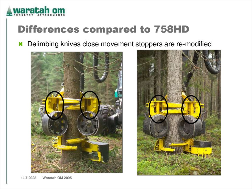 Differences compared to 758HD