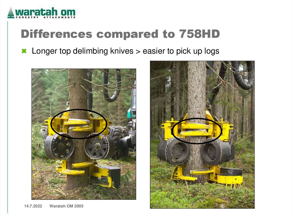 Differences compared to 758HD